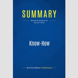 Summary: know-how