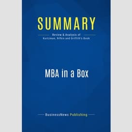 Summary: mba in a box