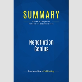 Summary: negotiation genius