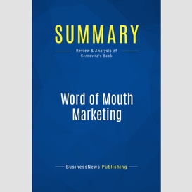 Summary: word of mouth marketing