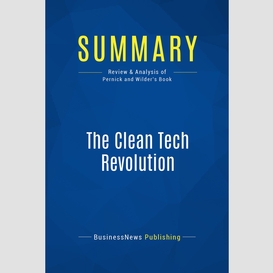 Summary: the clean tech revolution