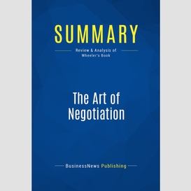 Summary: the art of negotiation
