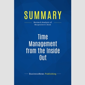 Summary: time management from the inside out