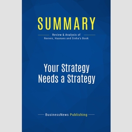 Summary: your strategy needs a strategy