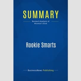 Summary: rookie smarts