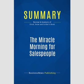 Summary: the miracle morning for salespeople