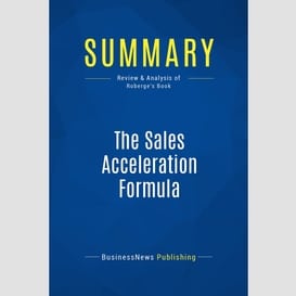 Summary: the sales acceleration formula