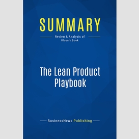 Summary: the lean product playbook