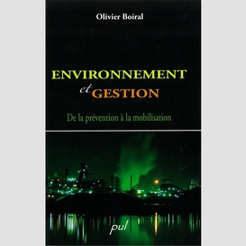 Environnement et gestion: de la prévention de la...