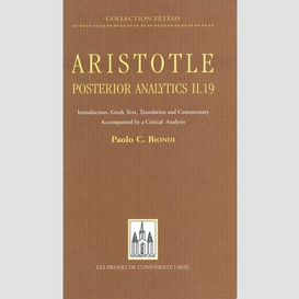 Aristotle: posterior analytics...