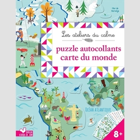 Puzzle autocollants carte du monde