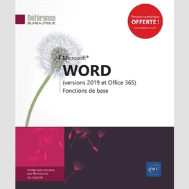 Word (version 2019 et office 365 de base
